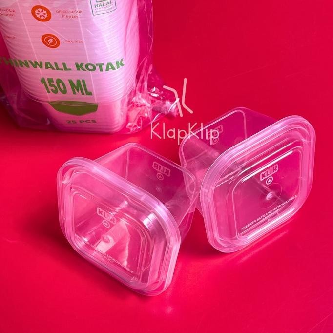(Good) 1pack 25set Thinwall Square 150ml KLIR Kotak 150 ml KLIR - Kotak Puding Kecil ukuran 150ml - 