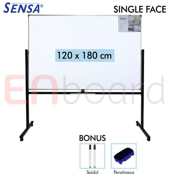 

BEBAS ONGKIR - Papan Tulis Whiteboard Standing Single Face Sensa 120 x 180 cm