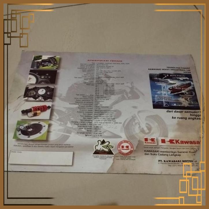 [YNM] FS BROSUR KAWASAKI NINJA RR OLD ORANGE NINJA KRR OREN KONDISI GRIPIS