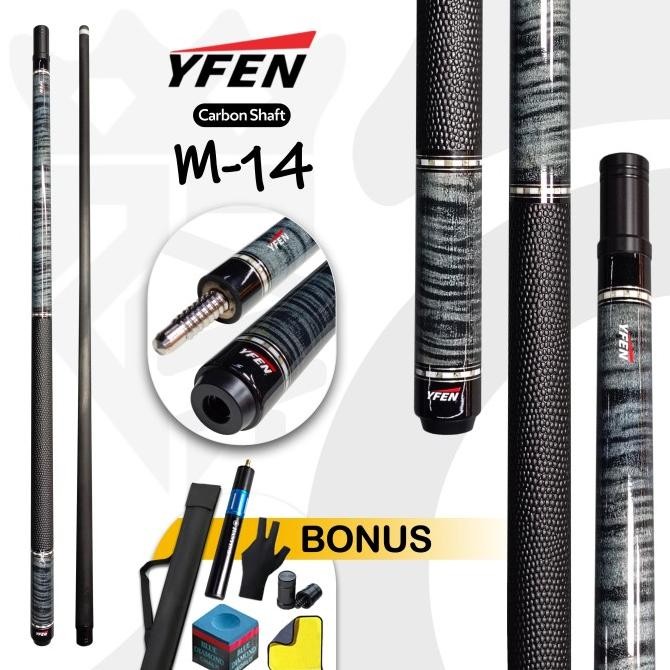 Murah YFEN M14 M15 Carbon Fiber Play Cue Stick - Paket Lengkap Non COD