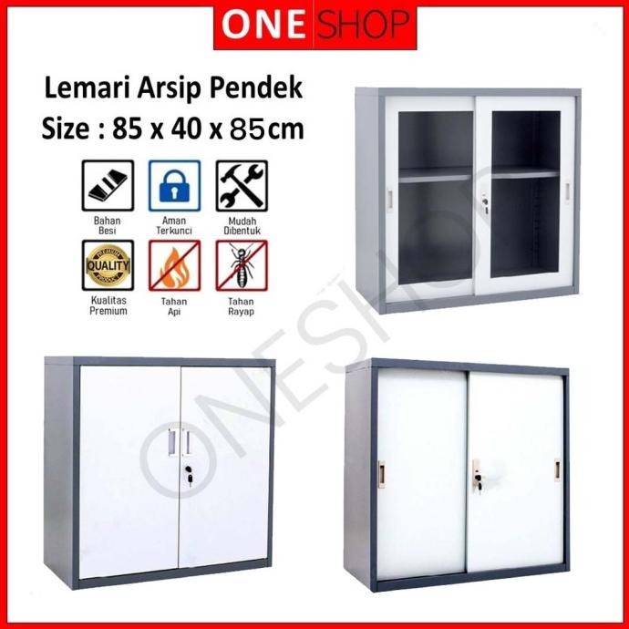 TERMURAH - Lemari Arsip Kantor Pendek Setengah Tinggi Lemari Besi Kantor Pendek