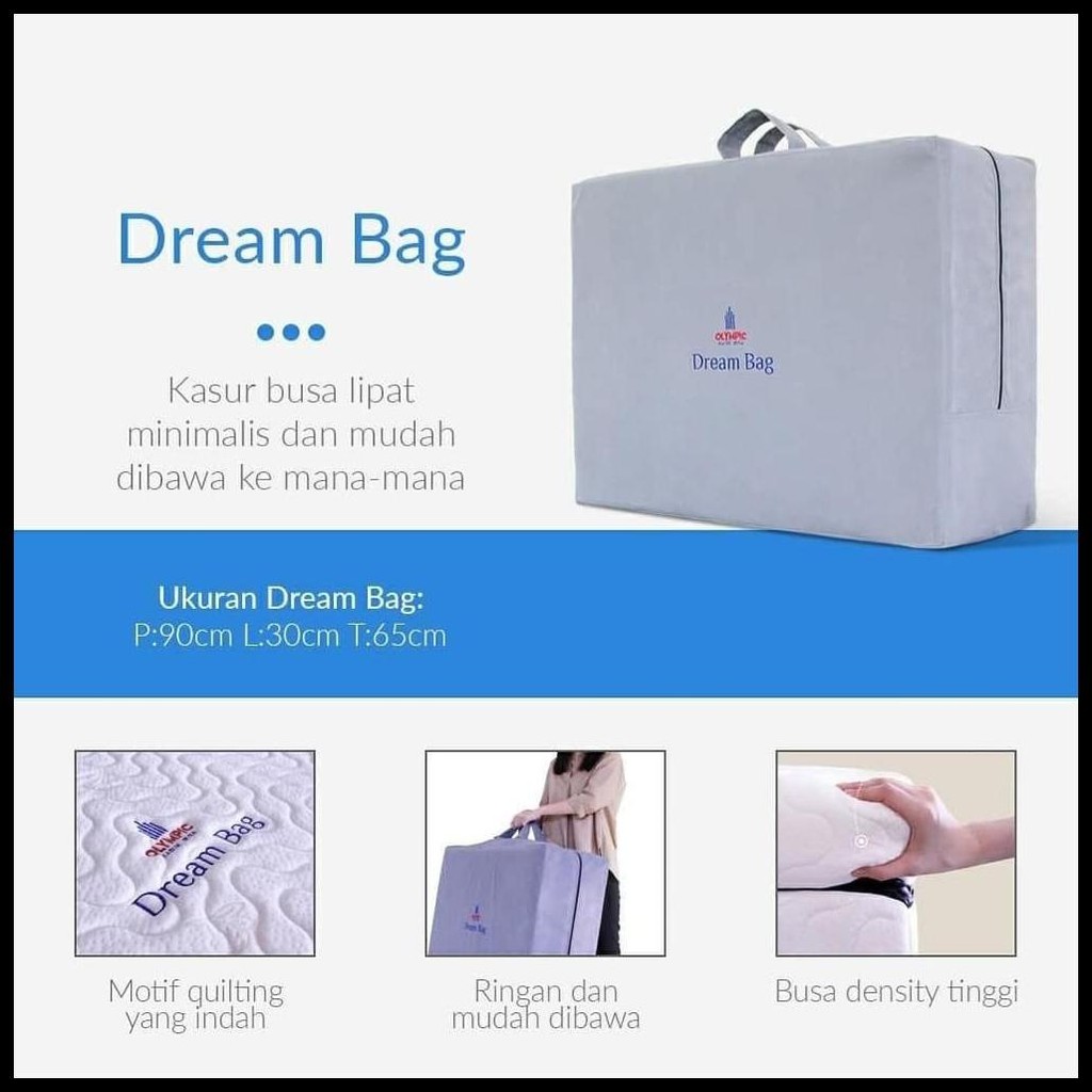 OLYMPIC KASUR LIPAT / KASUR BUSA - DREAM BAG TRAVEL BED OLYMPIC ORIGINAL KASUR LIPAT BERKUALITAS