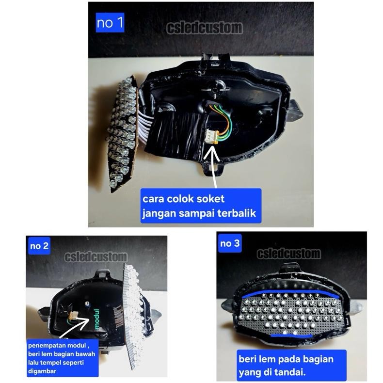 Stoplamp Running Cbr 150R New K45G K45N Facelift 2016-2020 11 Mode Free Soket Dalam