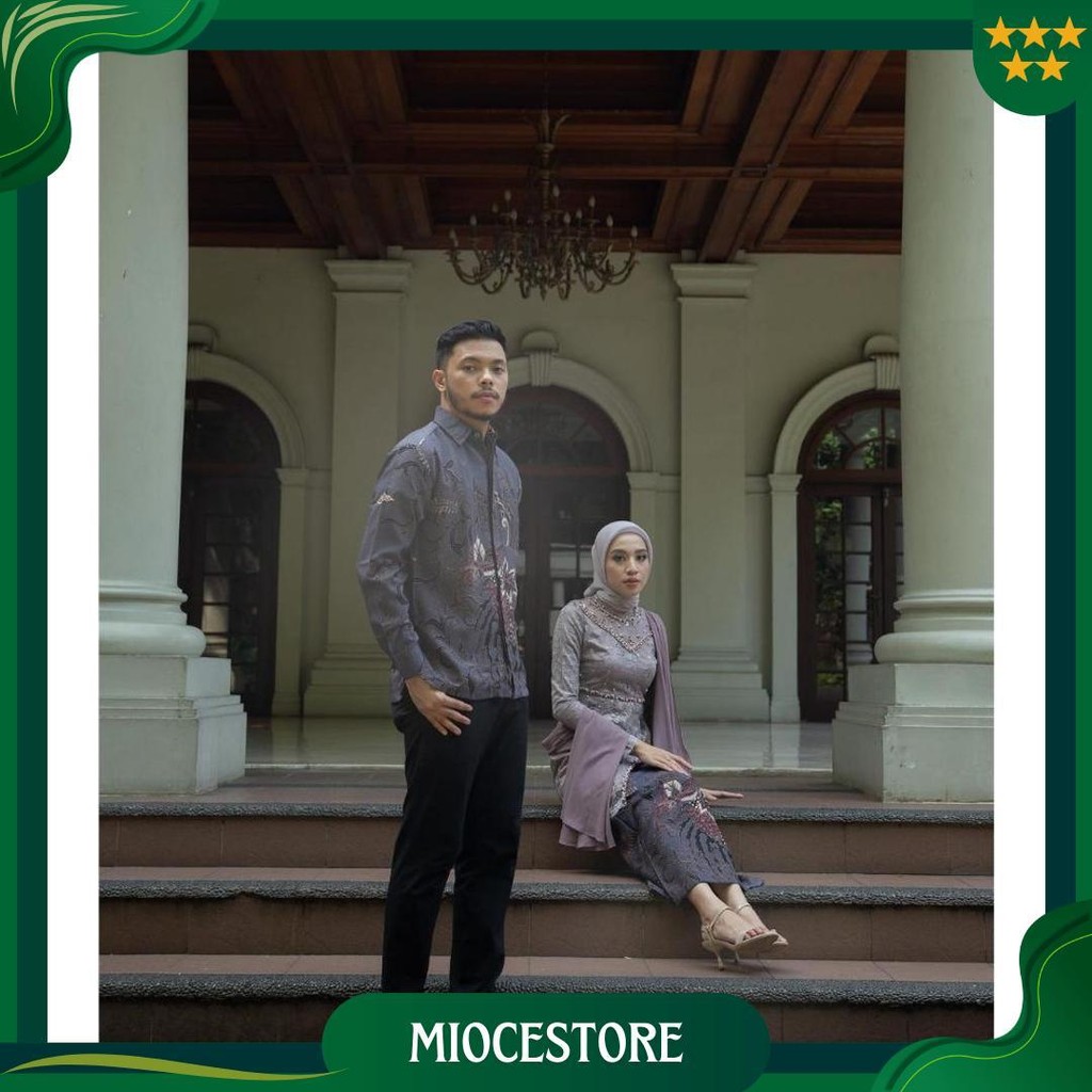 Set Kebaya Couple Modern Kebaya Wisuda Lamaran Baju Tunangan Batik Brukat Couple Kondangan Terbaru O