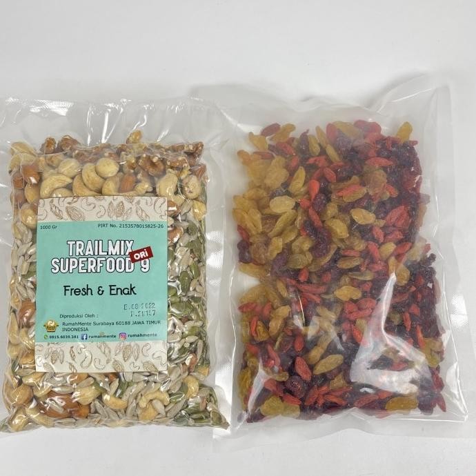 

(Good) TRAILMIX 9 SUPERFOOD 1KG KACANG METE - ALMOND - HAZELNUT - WALNUT