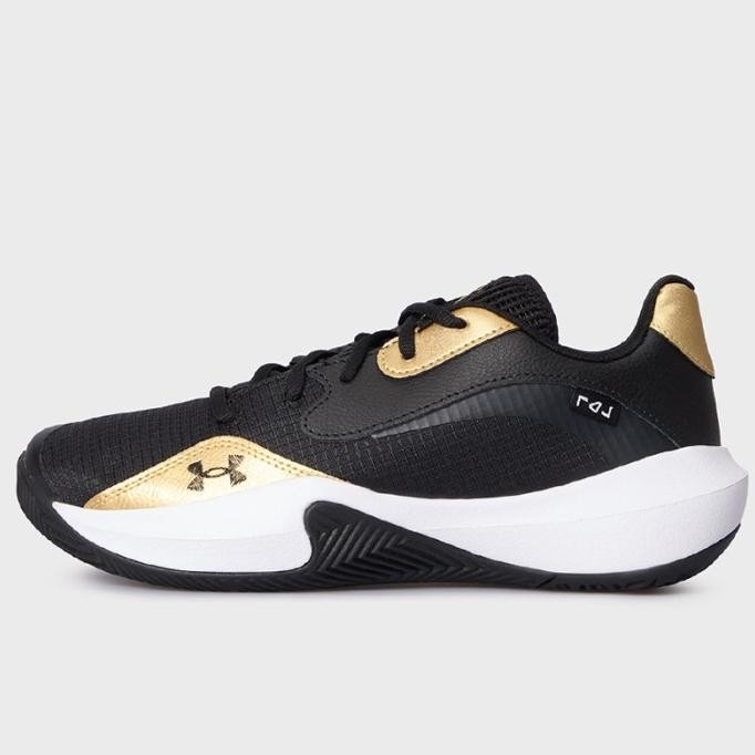Sepatu Basket Under Armour Ua Lockdown 7 Low Black Gold Original 30276 Co