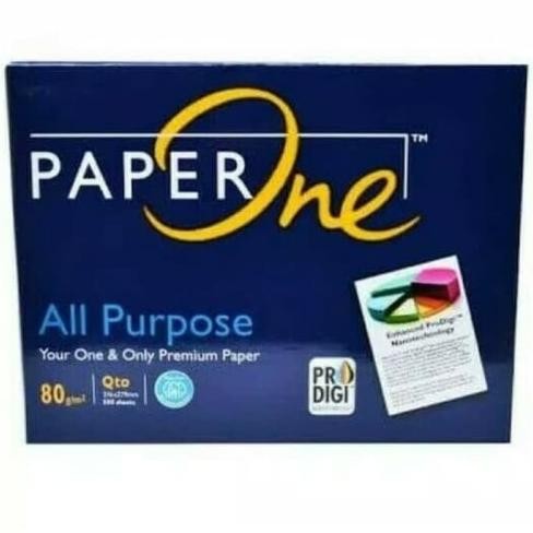 

TERBARU - KERTAS HVS PAPER ONE QTO 80 gr PER DUS