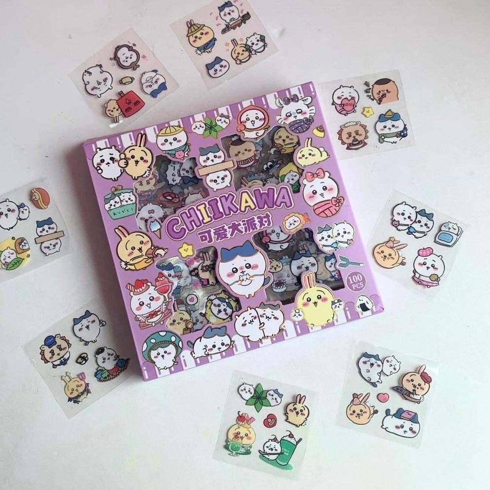 

jg-56 CHIIKAWA STICKER BOX ISI 100 PCS stiker BERGAMBAR Viral