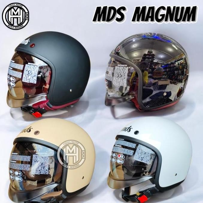 NEW PRODUK HELM MDS MAGNUM RETRO SOLID ORIGINAL HELM DEWASA PRIA WANITA !!!!!