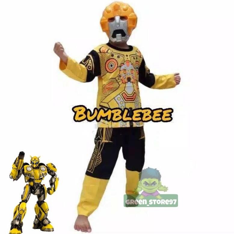 Kostum Anak Superhero Bamblegratis Topeng / Kostum Anak Warna Kuning
