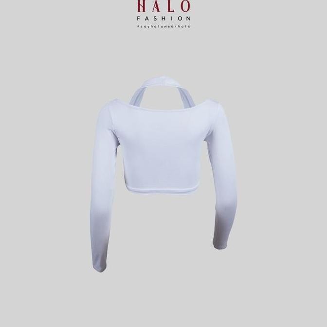 (Good) [HaloFashion] Ivana Sexy Crop Top Basic Top Kaos Polos Korean Fashion Atasan Wanita