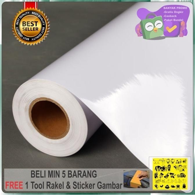(Good) Stiker putih glossy/metalic / skotlet putih glossy/metalik