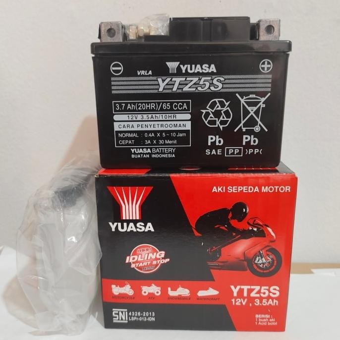 Aki motor Vario 110, Mio Soul GT, Beat, Vixion YUASA YTZ5S Aki Kering