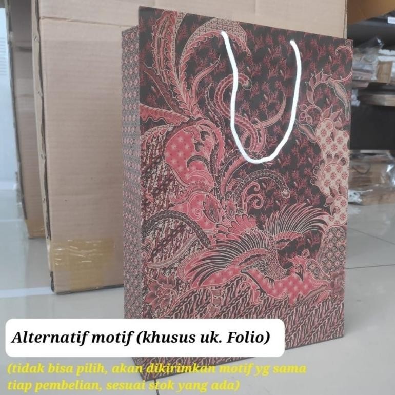 

vb-8 Paper Bag / Tas Kertas Batik motif Burung Murah - MERAH (1 lusin=12 pcs) Original