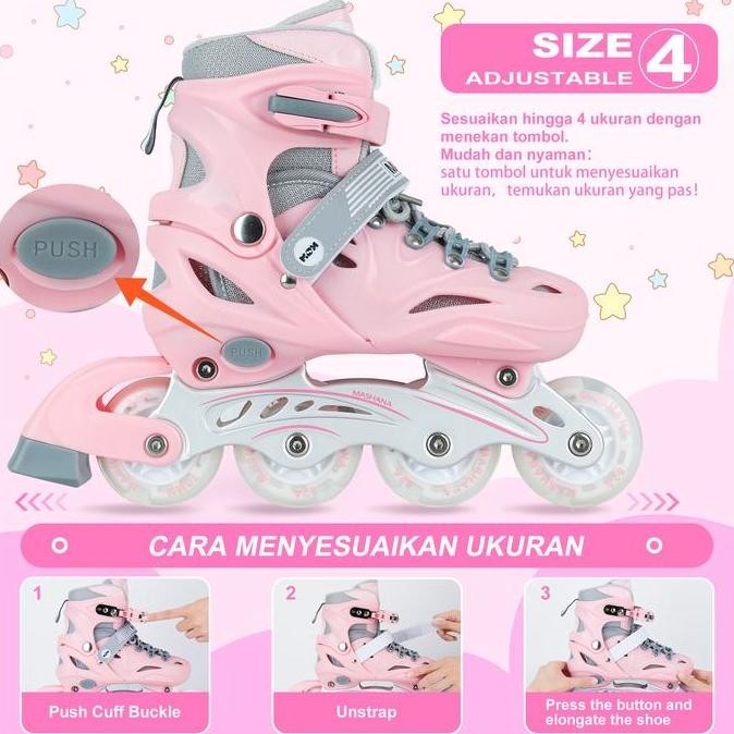 Sepatu  Pria Wanita, Sepatu Roda Menyala untuk Anak & Remaja, Dapat Disesuaikan skate inline dewasa 