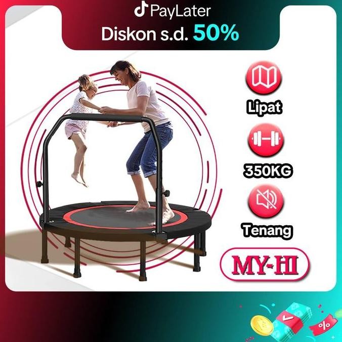 ZHOKA Trampoline Fitness Trampolin Gym 48" Alat Olahraga Lompat Trampolin Jump Matras Fitness Sport 