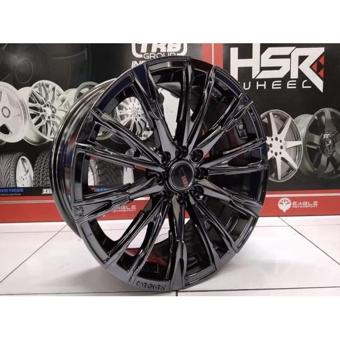 Velg Racing Mobil Ring 17 HSR SENORITA Lobang Baut 4 ET45 Black Chrome GGS