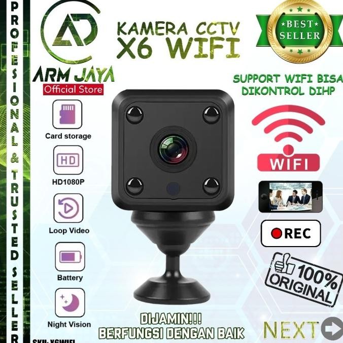 Spycam Kamera CCTV Mini X6 Wifi Hidden Camera Pengintai Tersembunyi ENC