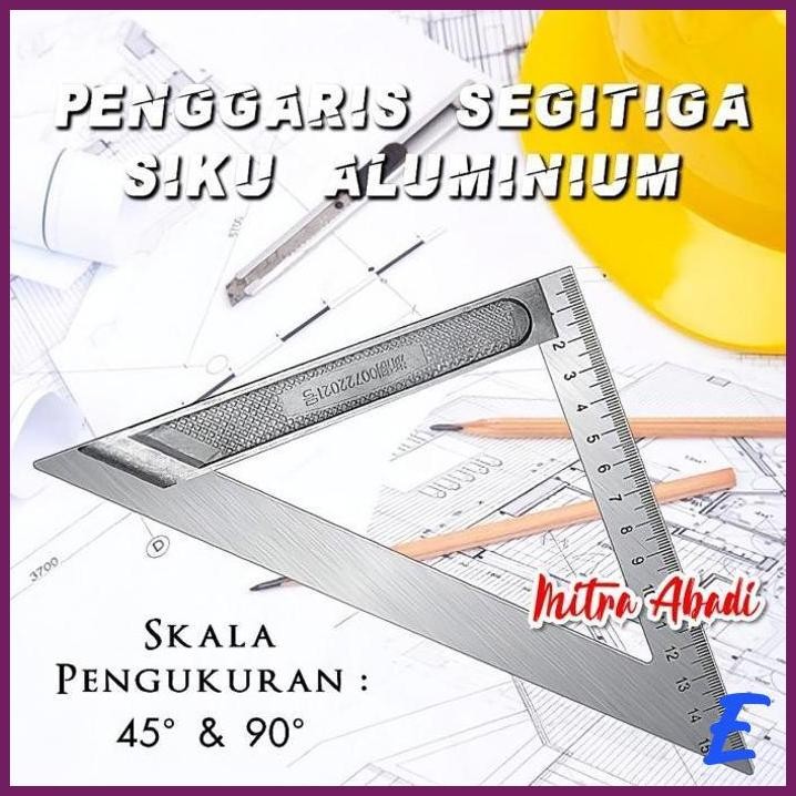 

| MTA | PENGGARIS SEGITIGA SIKU ALUMINIUM STAINLESS TRIANGLE RULER MULTIFUNGSI
