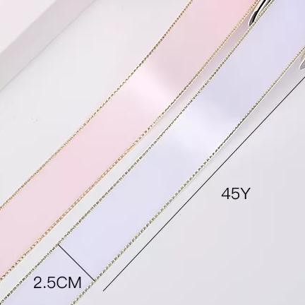h-4 PITA SATIN BUKET BUNGA LIST GOLD GLIDED POLYESTER Premium