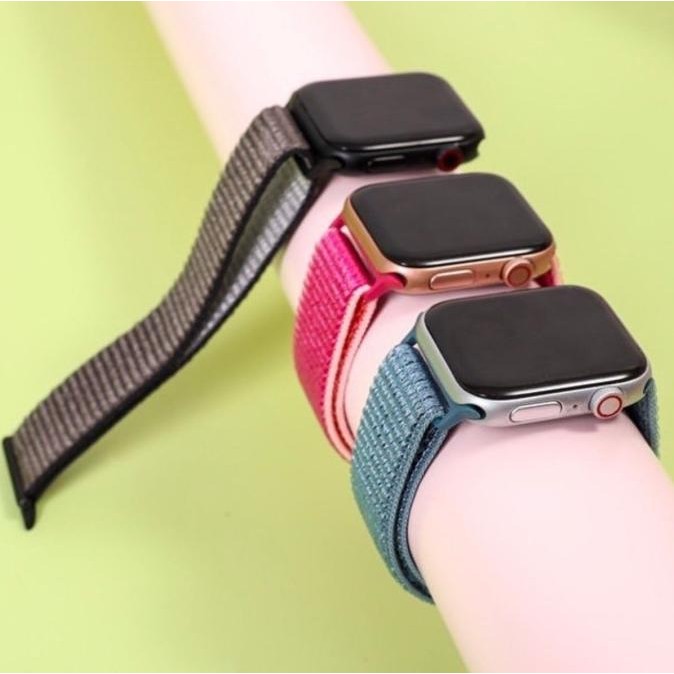 STRAP IWATCH SPORT LOOP NYLON APPLE WATCH SERIES 5 44MM 40MM TALI JAM murah