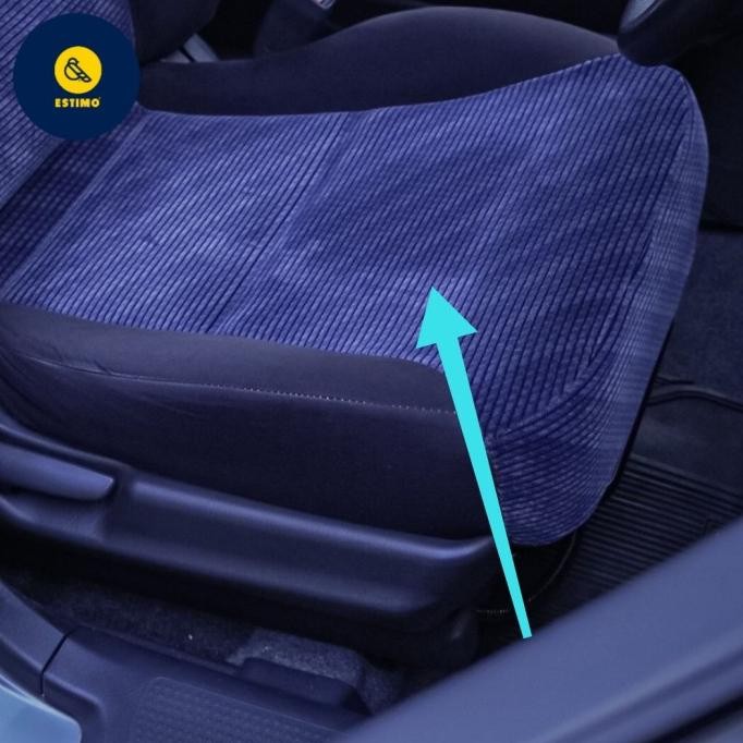 kain Jok Mobil bludru Fabric warna biru tua salur hitam soft BEST SELLER