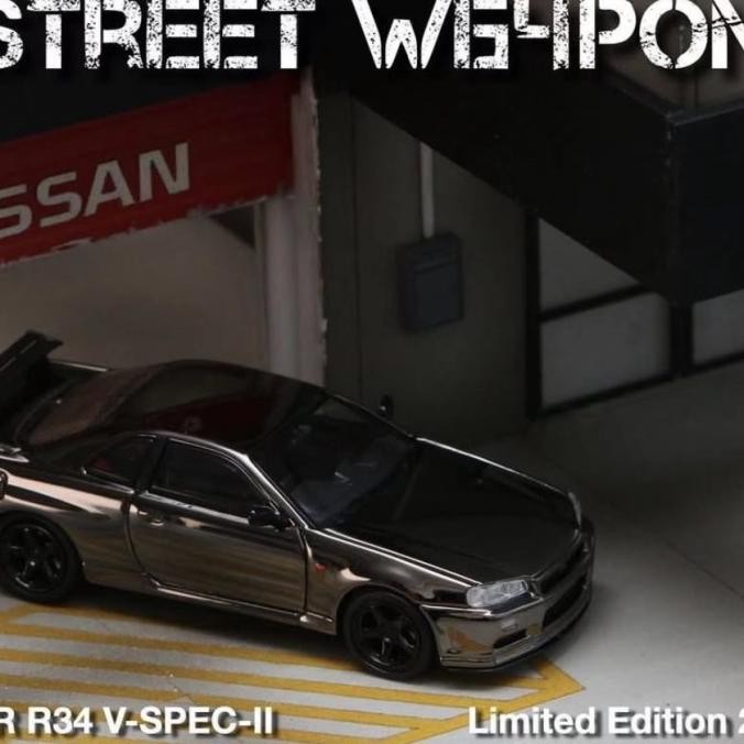 STREET WEAPON GTR R34 V-SPEC II BLACK CHROME