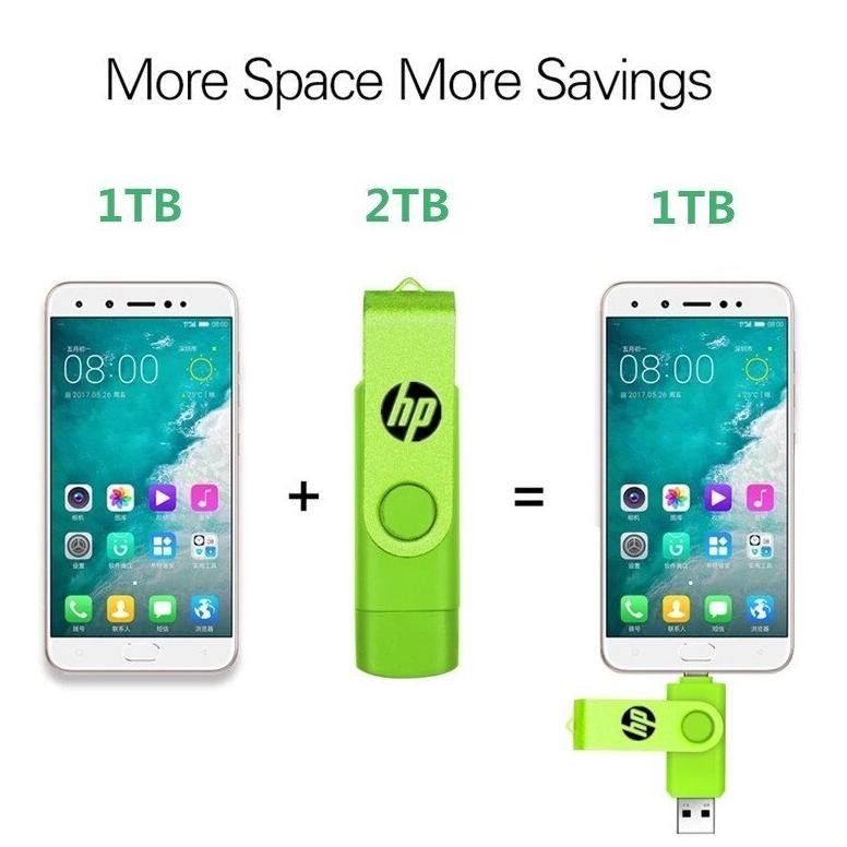 Hp Flashdisk Otg Type C Usb 3.0 Flash Disk Otg Dual Drive 1Tb 2Tb 100M/S Type-C Micro