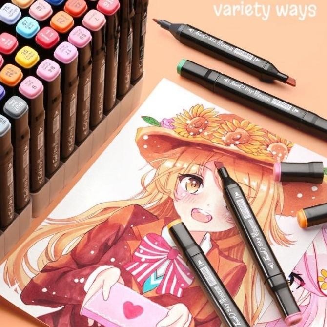 

Touch 12/36/60/80/120 Warna Sketsa Spidol Umum General Marker Set Animation Markers