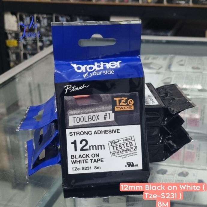 

Brother Label Tape 12Mm Tze-S231 Strong Adhesive Black On White Original Co