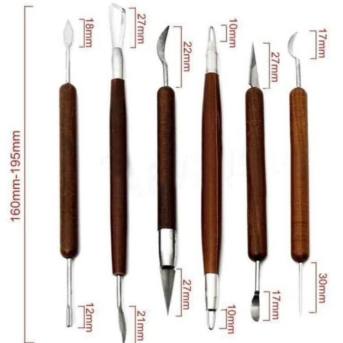 

Clay Sculpting Wax Tools Set 6 ( Polymer , Ceramic , Wood ) murah