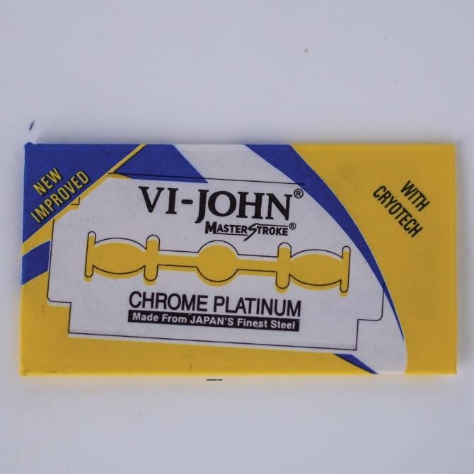 PISAU SILET VI-JOHN CHROME PLATINUM ORI BARBER PANGKAS SALON ISI 20 murah