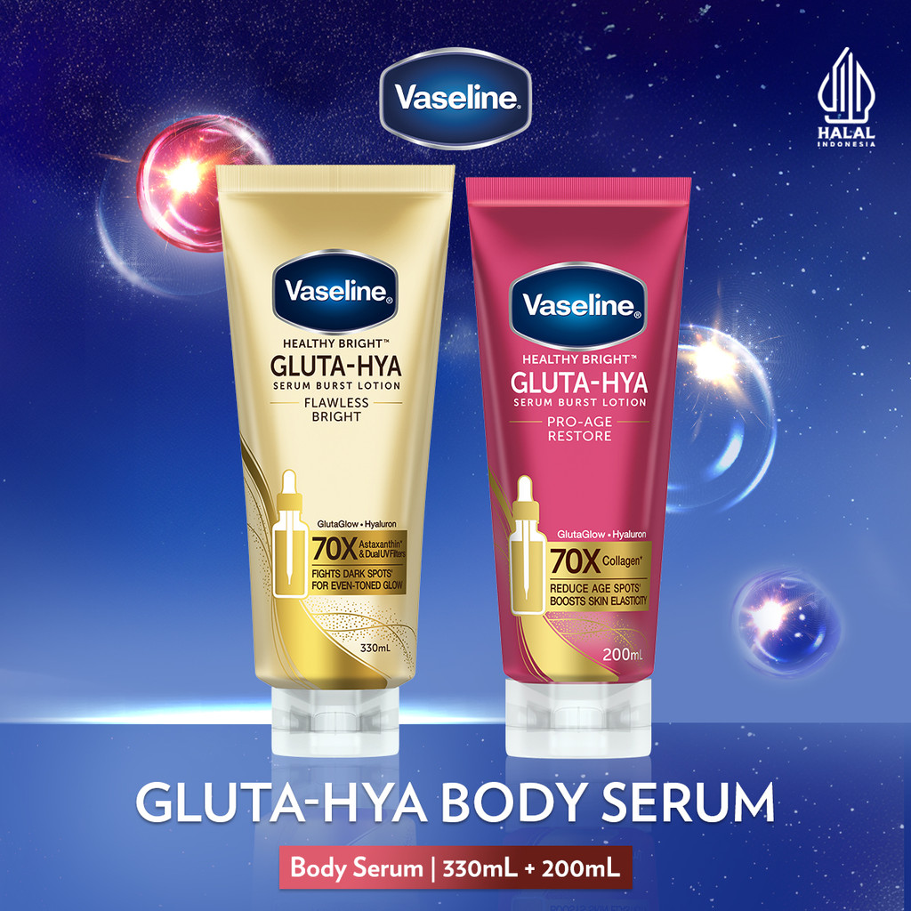 Vaseline Gluta Hya Flawless Bright 330ml + Vaseline Gluta Hya Pro Age 200ml