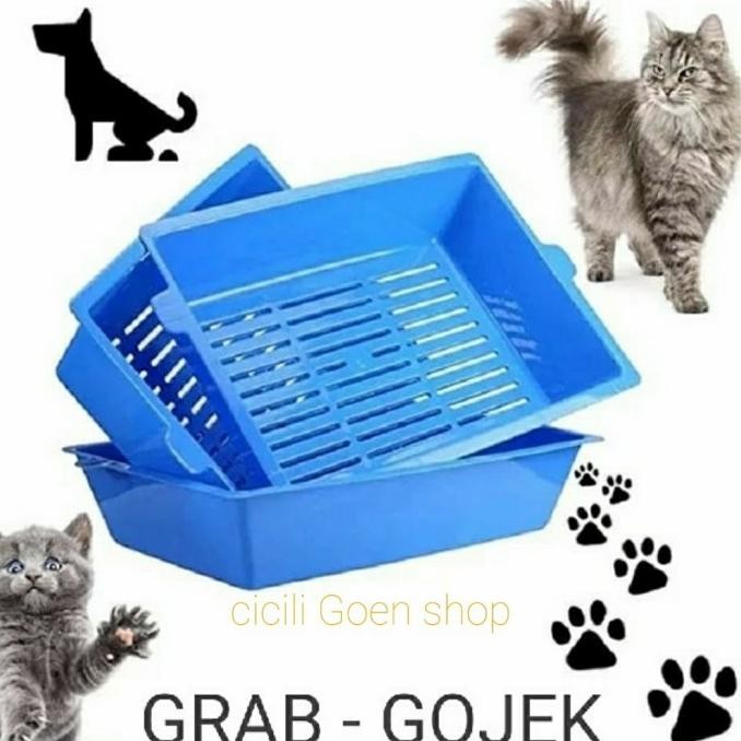 BOX bak PASIR KUCING 3 IN 1 SELF SIFTING TRAY CAT DONG LITTER toilet TEB
