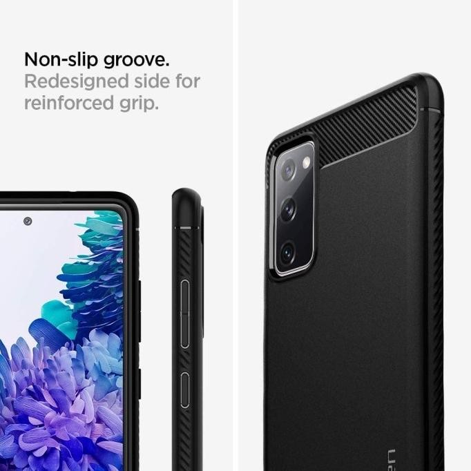 [Good] Case Samsung Galaxy S20 FE Spigen Rugged Armor Softcase Carbon Casing