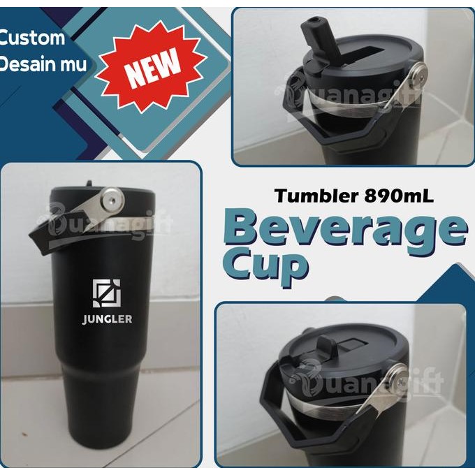 Sale Termos Beverage Cup Tumbler Handle Jumbo Stainless Steel Vacuum Insulated 890Ml - Free Grafir -