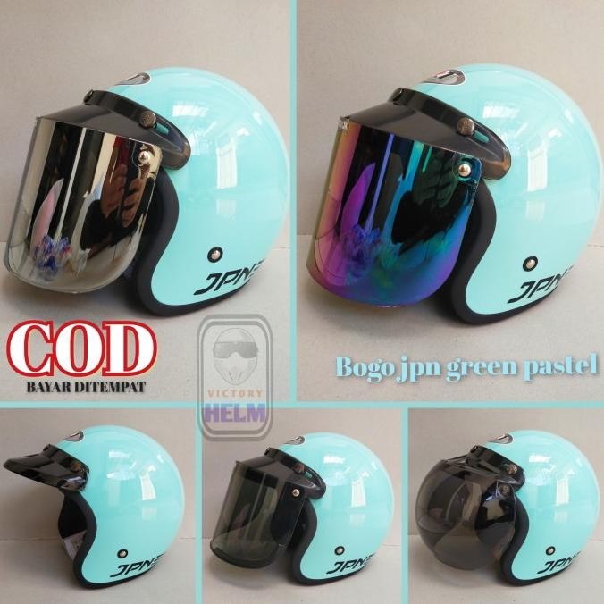 Sale Helm Bogo Jpn Hijau Green Pastel Glossy