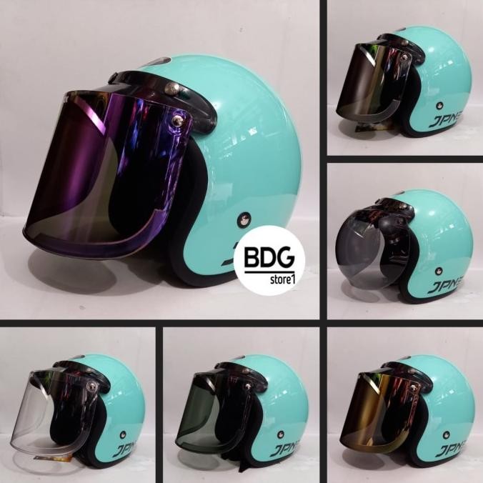 Sale Helm Bogo Jpn Pastel Hijau Pastel Set Kaca
