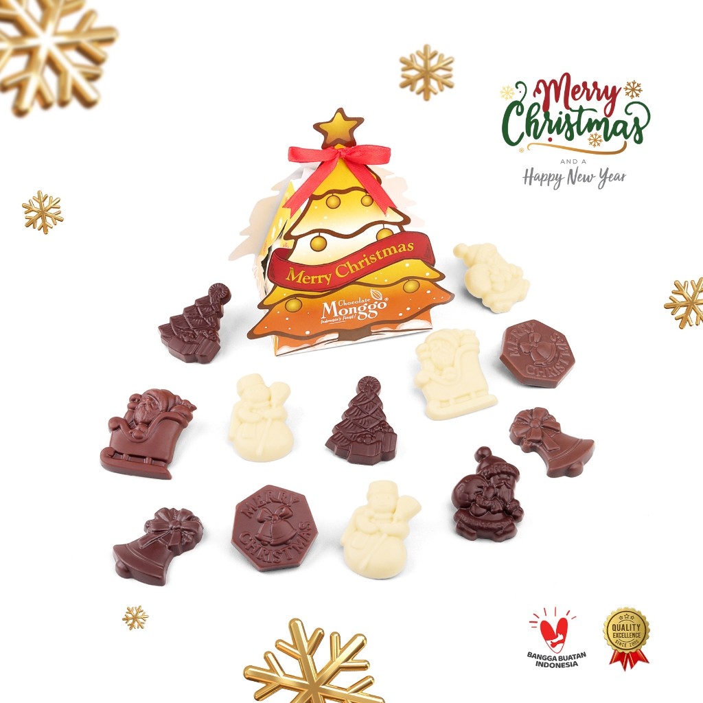 

Christmas Tree Chocolate 70gr l Cokelat Monggo 100% Cocoa Butter l Cokelat Kado Natal l Gift Hadiah
