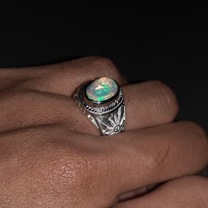 Cincin Batu Permata Natural Opal Kalimaya Jarong Super Like Banten Original Dan Terpercaya