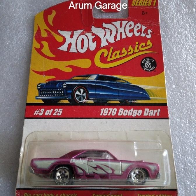Hot Wheels 1970 Dodge Dart. Card Classics Series 1 Tahun 2004. Limited Edition. Special Paint Pink C