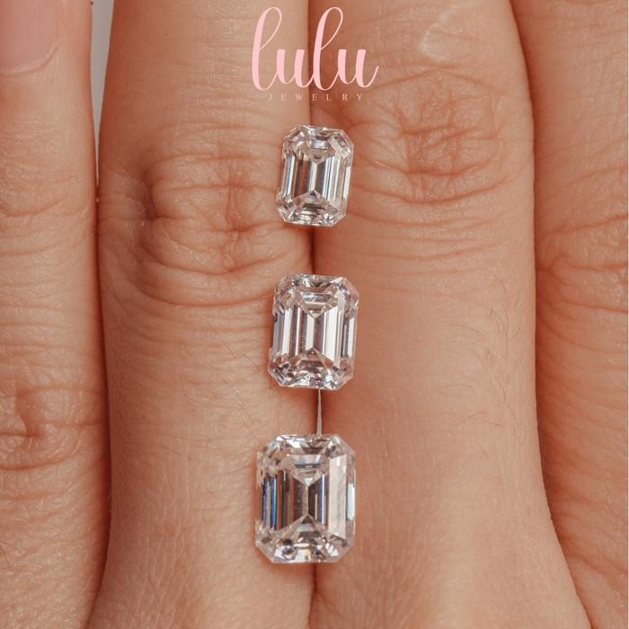 Batu Permata Emerald Cut Moissanite Gemstone Sertifikat Gra Original Dan Terpercaya