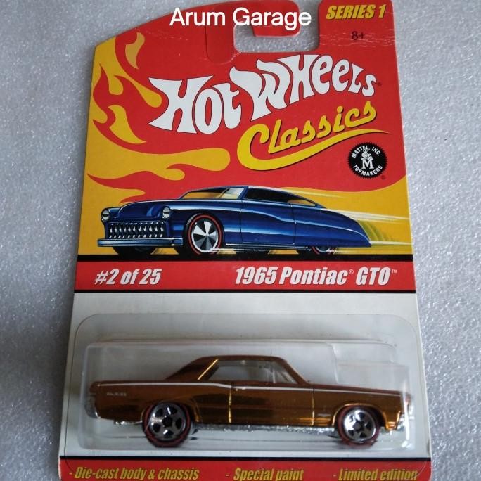 Hot Wheels Classics 1965 Pontiac GTO. Card Classics Series 1 Tahun 2004. Full Besi Body dan Chassis.