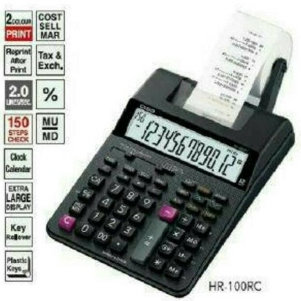 

It34 CASIO HR 100 RC PRINT KALKULATOR + ADAPTOR Hemat