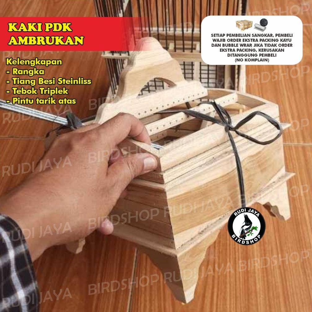 gq-68 Sangkar PCMI Pleci Ambrukan Lengkap 1 Set DIAMON Kaki Pendek Dirakit Sendiri Burung Sogon Pren