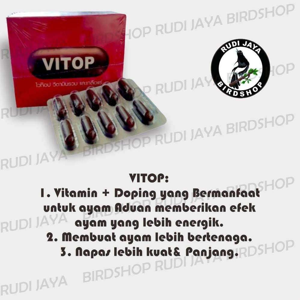 UFO-2025 VITOP VI-TOP 1 STRIP JAMU VITAMIN SUPLEMEN DOPING AYAM PENAMBAH STAMINA TENAGA AYAM PANJANG