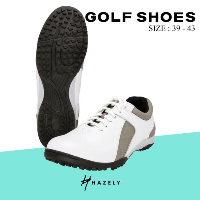 SEPATU GOLF KULIT ASLI / SEPATU GOLF PRIA - Putih Abu abu