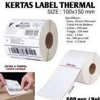 

TR21 KERTAS RESI LABEL STIKER BARCODE PRINTER THERMAL TERMAL UKURAN A6 100X150 MM ISI 300 500 LEMBAR Berkualitas