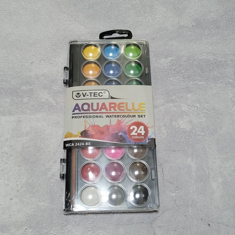 

Gratis Ongkir V-Tec Watercolor Cake Set Aquarelle / Cat Air Set 12 24 36 Warna