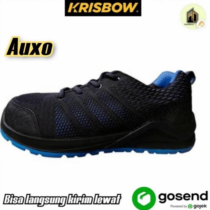 Krisbow Sepatu Pengaman Auxo Ukuran 39 - Hitam/Biru / Safety Shoes New Stok